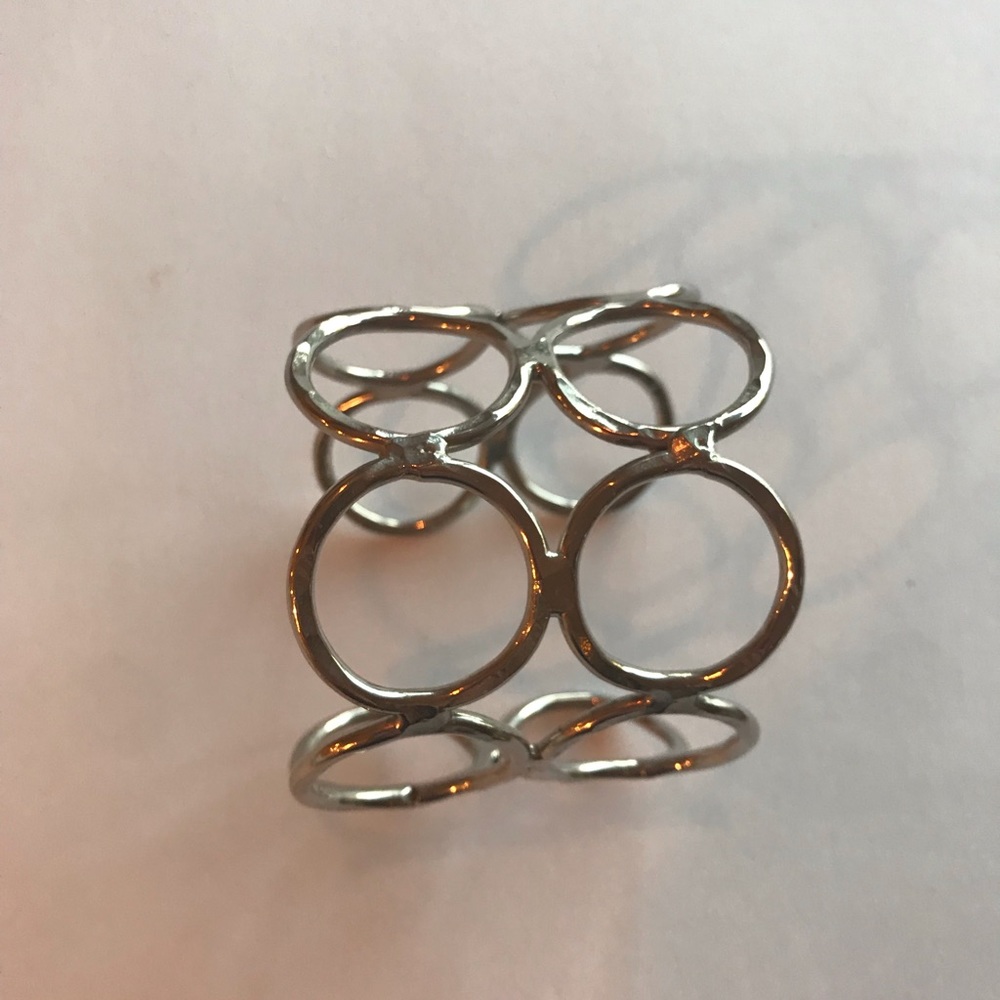 Bracelet cuff silver finish